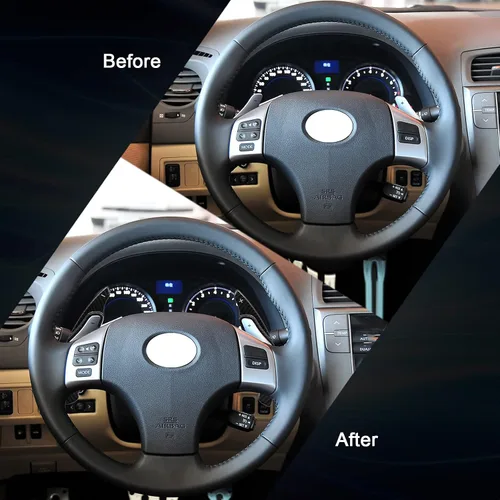 Miniatura 6 de Cubierta de fibra de carbono real para volante de palanca de cambios extendida compatible con Lexus es 2006 2007 2008 2009 2010 2011 2012 accesorios