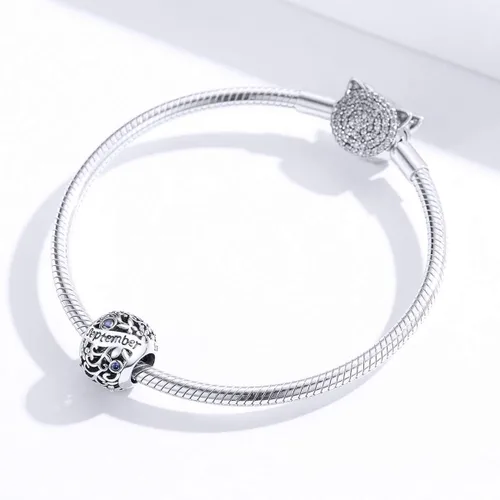 Miniatura 3 de Dijes de piedra natal para pulsera, cuentas de plata de ley 925, abalorios de flores caladas, dijes de feliz cumpleaños para pulsera y collar Piedra