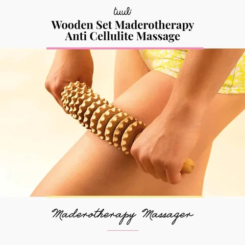 Miniatura 2 de tuuli Accesorios Maderotherapy Set Massager Roller Celulitis Dispositivo de drenaje linfático Madera