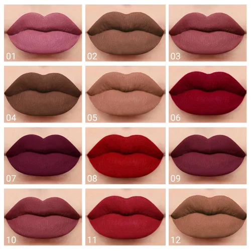 Miniatura 5 de evpct 1 Pieza Lápiz Labial Líquido Mate Malva Brillo Labial Conjunto Brillante para Mujeres Negras 24 Horas Rosa Lápiz Labial Sedoso Terciopelo
