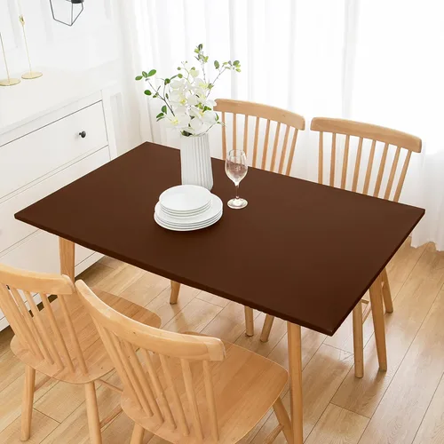Miniatura 32 de Wolkemer Mantel Redondo Ajustado de 2 Pies de Spandex Elástico Cubierta para Mesa de Cóctel Borde Elástico Negro Cubierta Superior de Mesa