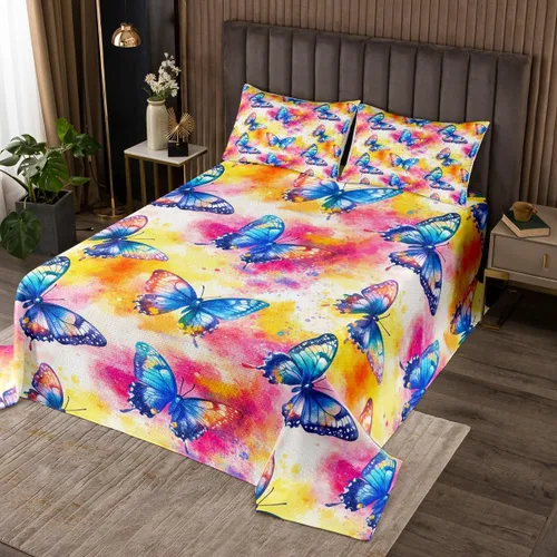 Miniatura 17 de Castle Fairy Daisy Florals Bedspread Twin Size,Cartoon Wildflowers Coverlet Set for Kids Girls Teens Adults Bedroom Decor,Retro Country