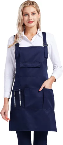 Miniatura 9 de Nanxson Delantal ajustable para mujer, delantal de trabajo profesional con bolsillos para herramientas CF3010