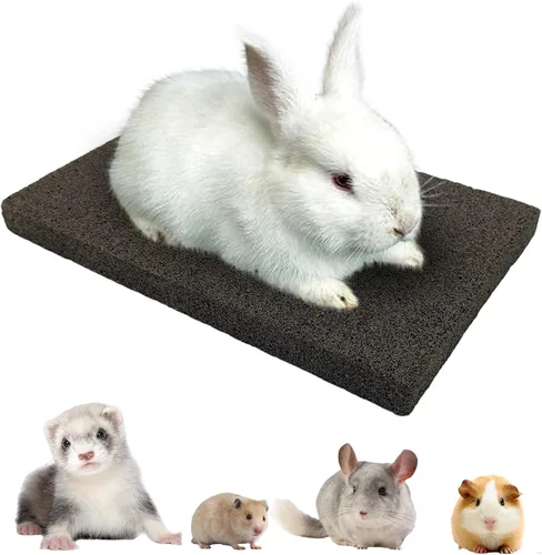 BNOSDM Almohadillas de garra de conejo, almohadillas para rascar conejo, piedra de lava de hámster natural para rechinar dientes, tablero rascador