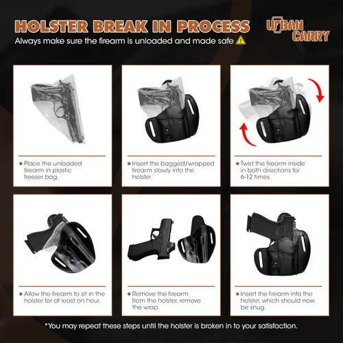 Miniatura 7 de Urban Carry LockLeather OWB RMR/RDS - Funda segura y cómoda de cuero/polímero híbrido para una ocultación óptima Diestro Compatible con una