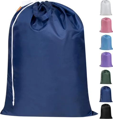 Miniatura 18 de Polecasa Bolsa de lavandería extra grande y resistente con asas duraderas y cierre de cordón, 28 x 36 pulgadas, bolsas de almacenamiento duraderas