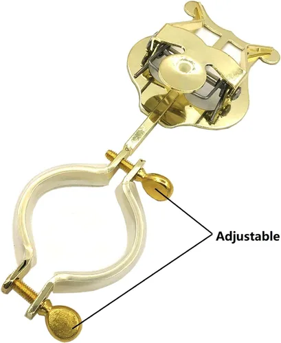 Miniatura 4 de Lira para Clarinete - Soporte Abrazadera Chapado en Metal para Partituras para Banda de Marcha - Dorado, 5.98 x 2.06 pulgadas