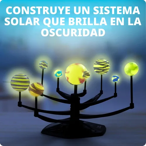 Miniatura 2 de National Geographic - Kit de modelo de sistema solar que brilla en la oscuridad para niños, construye y pinta un modelo planetario 3D con brazos