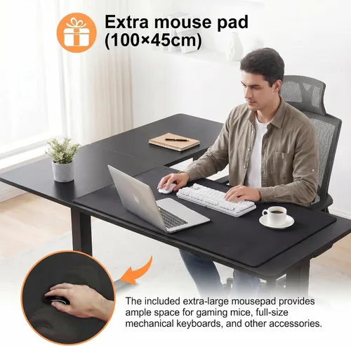 Miniatura 4 de Farexon Escritorio eléctrico de pie de altura ajustable de 48 x 24 pulgadas con escritorio de pie antifatiga tablero de equilibrio (20.9 x 13.8)