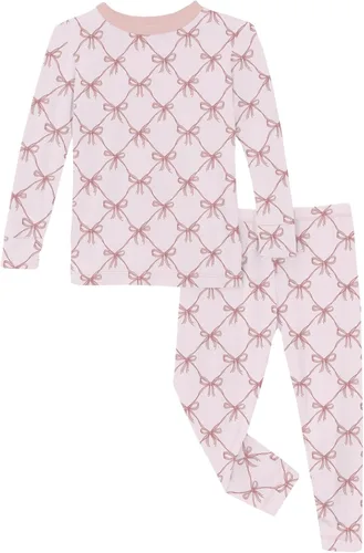 Miniatura 57 de KicKee Pants Conjunto de pijama de manga larga con estampado de piezas