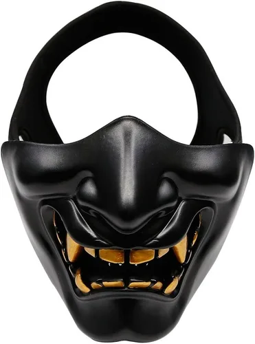 Máscara de media cara, máscara de sonrisa del diablo, máscara de fiesta de Halloween, juego de rol, mascarada, fiesta de disfraces y accesorios de