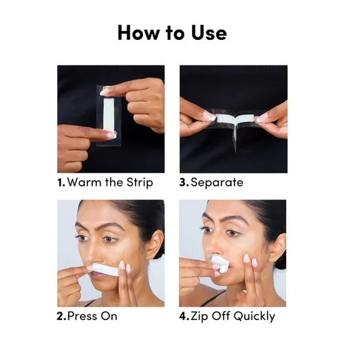 Miniatura 6 de Parissa Tiras naturales de cera facial y labial, aptas para principiantes y suaves para pieles sensibles, tiras listas para usar para labio