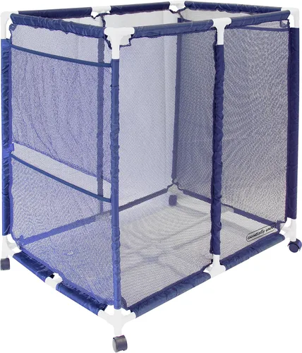 Flotadores de piscina, bolas, juguetes y equipos, organizador de malla rodante, grande, (35 pulgadas de ancho x 25.4 pulgadas de largo x 37.5 Azul /