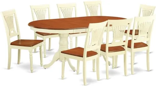 Miniatura 10 de East West Furniture PLAI5-BLK-W - Juego de comedor de 5 piezas para 4 personas, incluye una mesa de comedor ovalada con hojas de mariposa y 4 sillas