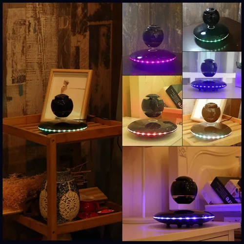 Miniatura 6 de Infinity Orb - Altavoz magnético con levitación Bluetooth 4.0 LED y flash flotante inalámbrico con micrófono y botones táctiles (negro)