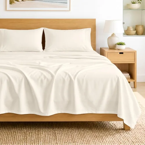 Miniatura 28 de SGI bedding Sábanas de Algodón Egipcio 100% Tamaño Full XL – Juego de Sábanas de 600 Hilos, Suaves, Frescas, Bolsillo Profundo de 16", Ropa de Cama
