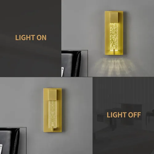 Miniatura 6 de Modernos apliques de pared de cristal LED, lámparas de pared dorados elegantes para sala de estar, dormitorio, baño, pasillo, puerta, escalera