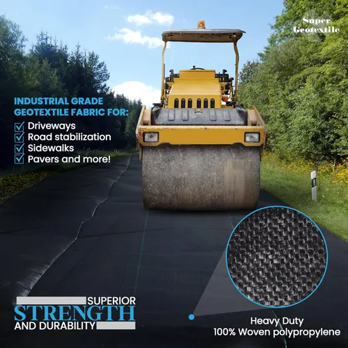 Miniatura 6 de Super Geotextile - Tela geotextil tejida para estabilización de entradas de vehículos y carreteras, base de construcción, control de erosión, grado