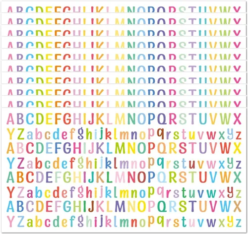 10 hojas de calcomanías de letras pequeñas, calcomanías autoadhesivas del alfabeto de 1/2 pulgada, lindas calcomanías de letras de vinilo para