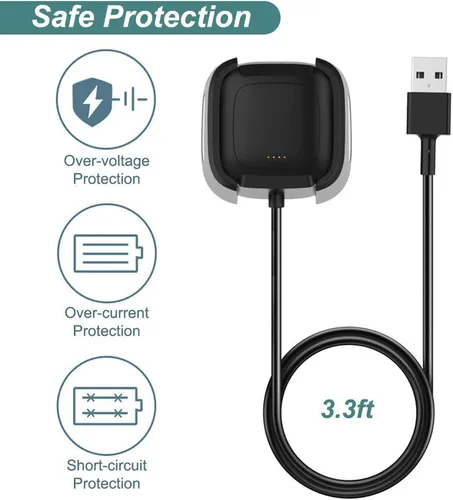 Miniatura 5 de Cargador para Fitbit Versa 2, cable de carga de repuesto con cable USB de 3.3 pies para reloj inteligente Versa2