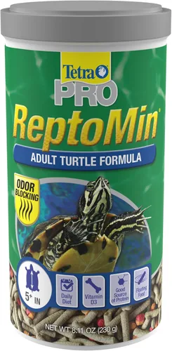 Tetra TetraFauna PRO ReptoMin Pro Sticks Fórmula de tortuga para adultos, dieta diaria para tortugas acuáticas, 8.11 onzas
