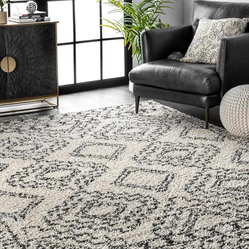 Miniatura 8 de nuLOOM Lacey - Alfombra decorativa geométrica marroquí, 2 x 3, color blanco roto