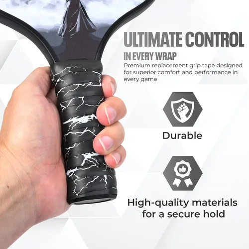 Miniatura 2 de DH Mythic Premium Gruesa Cinta de Reemplazo para Pickleball, Tenis y Pádel Envoltura de Raqueta Acolchada, Antideslizante, Resistente al Sudor