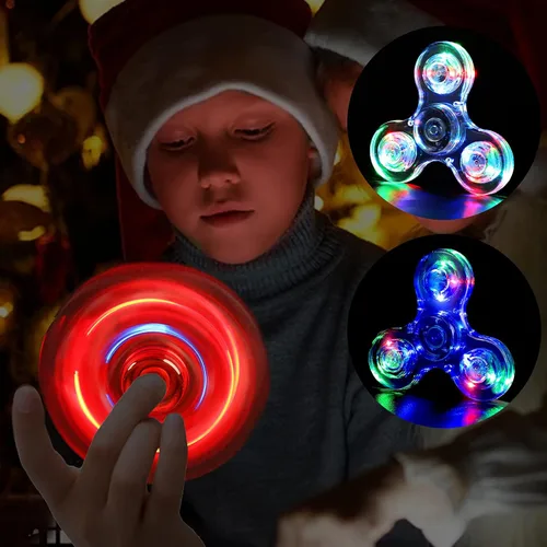 Miniatura 6 de SCIONE Paquete de 5 juguetes giratorios con luz LED, juguetes sensoriales que brillan en la oscuridad para niños, juguetes antiestrés para aliviar