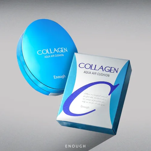 Miniatura 3 de Enough Cojín de aire de colágeno Aqua, base hidratante con SPF50, acabado húmedo y refuerzo de colágeno, belleza coreana esencial para piel #13