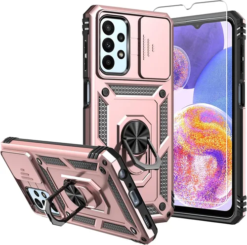 Miniatura 9 de Funda protectora para Galaxy A23 5G, con protectores de pantalla y funda para cámara, grado militar, 16 pies. Funda a prueba de caídas con función