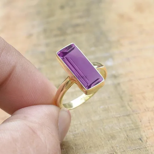 Miniatura 77 de Anillo de plata de ley maciza superpuesta de oro amarillo de 18 quilates para mujer, anillo de compromiso de plata esterlina, juego de bisel