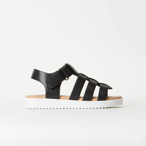 Miniatura 2 de FabKids Sandalias de gladiador para niñas, sandalias planas de tiras trenzadas, sandalias de verano con punta abierta, zapatos de vestir