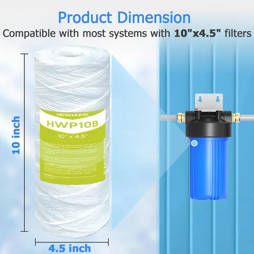 Miniatura 4 de Cartucho de filtro de agua de 5 micrones para toda la casa, filtros de sedimentos para heridas de cuerda para agua de pozo, repuesto para cartuchos