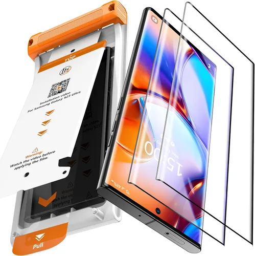 Miniatura 9 de LK 3 Pack para Protector de Pantalla Samsung Galaxy S23 Ultra [No es de Vidrio] [Soporte Desbloqueo por Huella Dactilar] Protector de Pantalla
