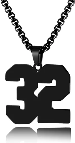 Miniatura 42 de Collar de Número Dorado para Hombre, Cadena de Acero Inoxidable con Colgante de Número para Atletas, Joyería Deportiva Personalizada para Niños