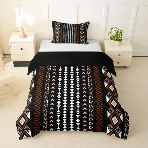 Miniatura 36 de Erosebridal Bohemian Duvet Cover Twin Country Southwestern Comforter Cover for Kids Teens Boho Aztec Arrows Diamond Bedding Set Black Gray Geometric