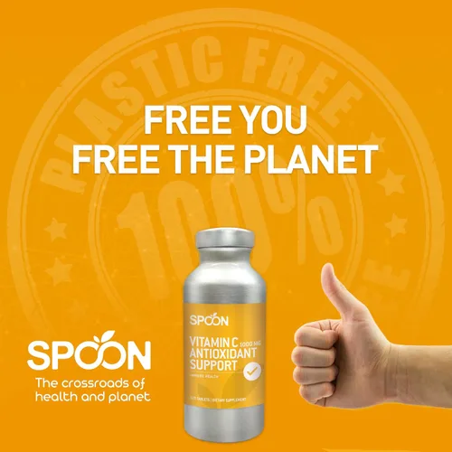 Miniatura 4 de Spoon Vitamina C 1000 mg – Apoyo antioxidante, suplemento de vitamina C inmune para adultos – Apoya la función de glóbulos blancos, producción