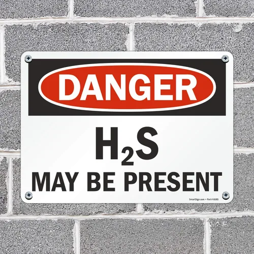 Miniatura 3 de SmartSign Letrero con texto en inglés "Danger - H2S May Be Present", aluminio reflectante 3M de 7 x 10 pulgadas