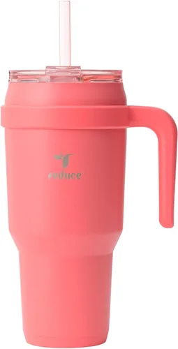 Miniatura 44 de Reduce Vaso de acero inoxidable de 50 onzas con asa, doble pared aislada al vacío, taza de viaje, tapa a prueba de sudor y popote reutilizable