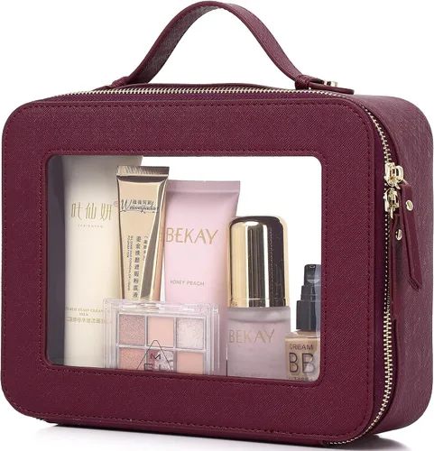 Miniatura 23 de Pinkmik Pequeña bolsa de maquillaje, mini estuche transparente para maquillaje y neceser con cremallera, organizador de bolsos para mujer