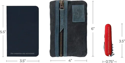 Miniatura 7 de Hide & Drink, Estuche de bolsillo multiherramientas, Bolsa compacta multiusos con cremallera para artículos de diario (EDC), Mini estuche de Negro