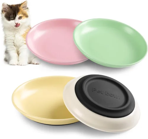 Miniatura 8 de Cuencos Antideslizantes para Gatos, Juego de Cuencos de Cerámica para Comida de Gatos con Base de Silicona, Platos para Gatos, Lindos Platos