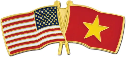 Miniatura 127 de PinMart Pin de solapa esmaltado con bandera de la amistad cruzada de Estados Unidos y el mundo