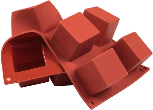 Miniatura 8 de Moldes de silicona cuadrados grandes, paquete de 2 moldes para pastel de caramelo, moldes de chocolate de 8 cavidades para hornear, mousse, pastel