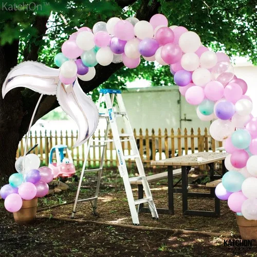 Miniatura 9 de KatchOn Globo azul con cola de sirena de 25 pulgadas, paquete de 6, globos para guirnalda de sirena, globo de aluminio para decoraciones