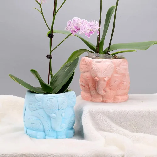 Miniatura 5 de Molde de silicona concreto 3D redondo con maceta animal que hace el molde
