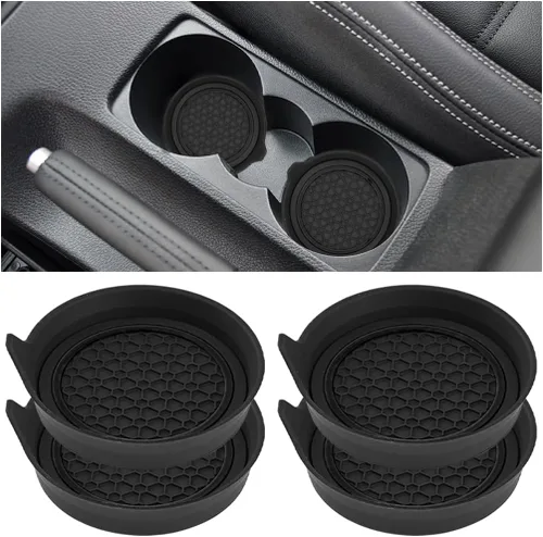 HZEL Posavasos Portavasos para Automóvil, 4PCS Almohadillas Antideslizantes Impermeables para Botellas de Agua de Vehículos, Alfombrillas Empotradas
