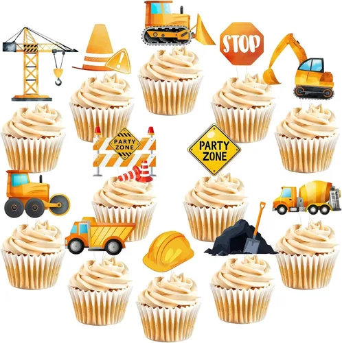 Miniatura 9 de 48 piezas de decoraciones de cumpleaños para camiones de bomberos, decoración de cumpleaños de bomberos, decoración de cupcakes para camiones