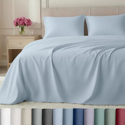 Miniatura 20 de California Design Den Juego de sábanas King de bolsillo profundo, sábanas de lujo de 800 hilos, juego de ropa de cama de satén 100% algodón