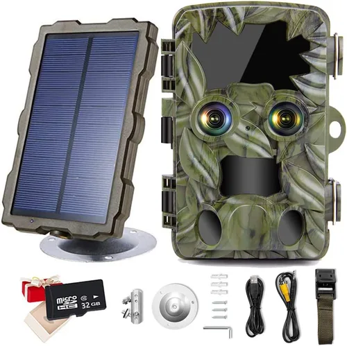 Miniatura 10 de Cámara de rastro de doble lente con visión nocturna Starlight 4K 20MP Wildlife Game Camera con 0.2s activado por movimiento IP66 impermeable cámara